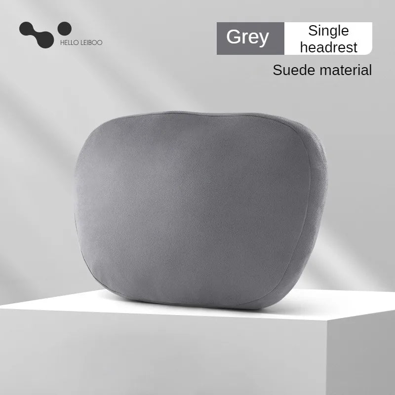 Memory Foam Car Neck Pillow - Suede Headrest Support Cushion - 17