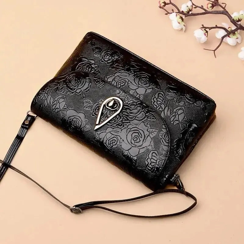 Luxury Floral Embossed Clutch Bag