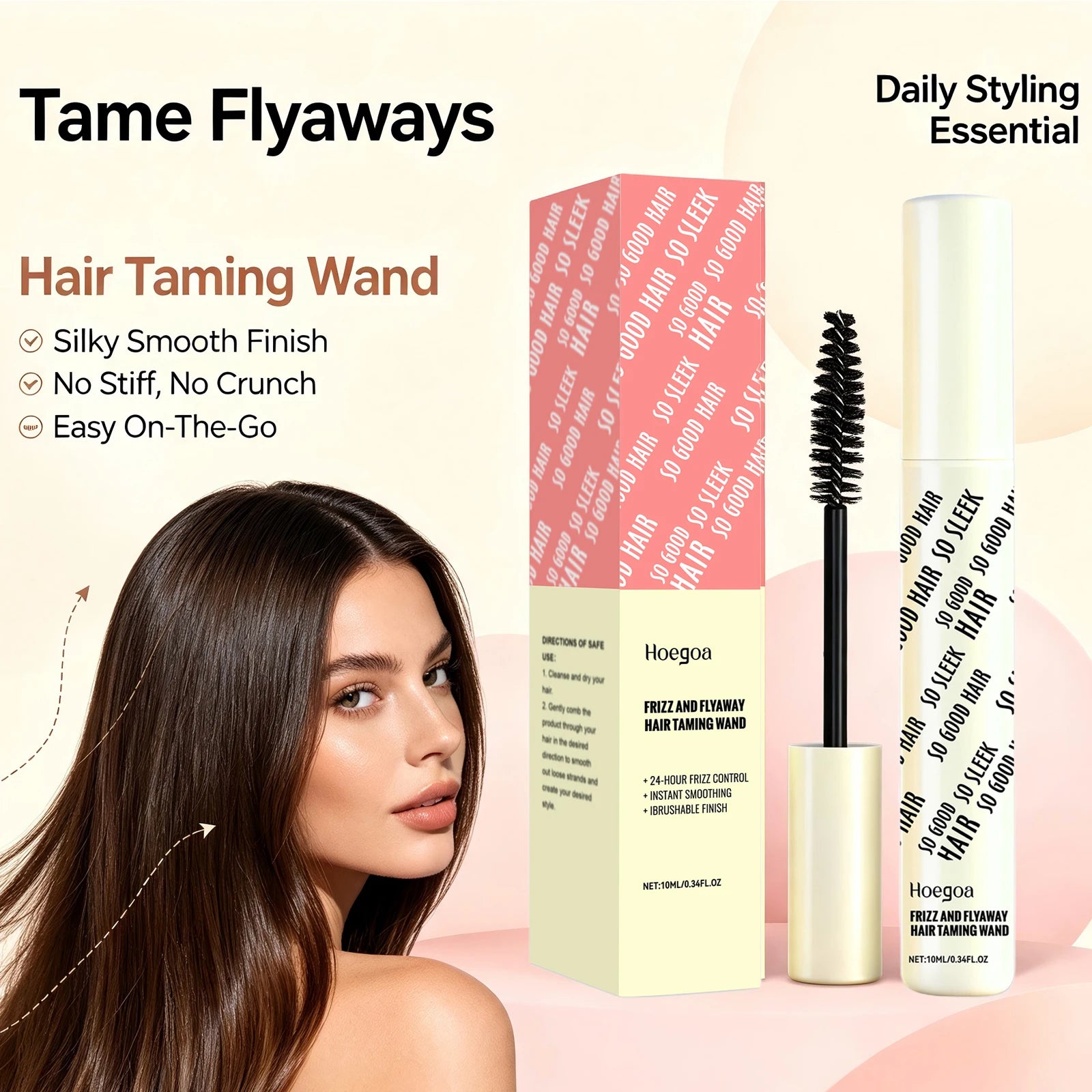 Anti-Frizz Hair Taming Wand - Professional Smoothing Stick for Sleek Hairstyles - 1