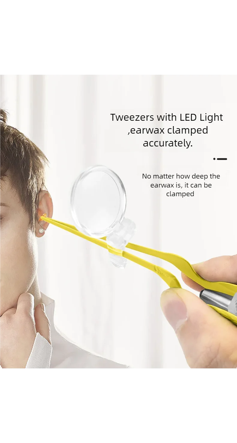 LED Illuminated Ear Wax Removal Kit - Professional Stainless Steel Ear Cleaning Tool