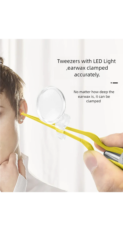 LED Illuminated Ear Wax Removal Kit - Professional Stainless Steel Ear Cleaning Tool