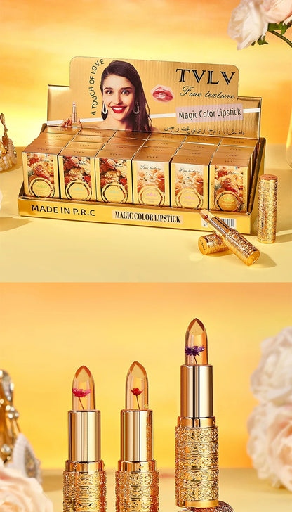 Crystal Color-Changing Flower Jelly Lipstick - Long-Lasting Moisturizing Balm