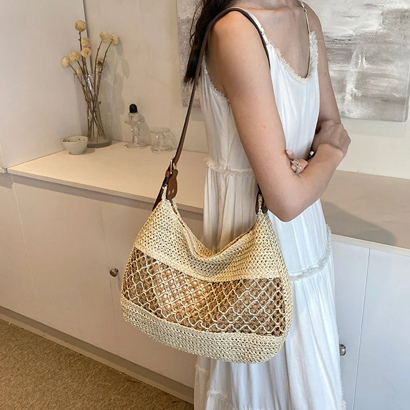 Luxury Woven Straw Beach Tote