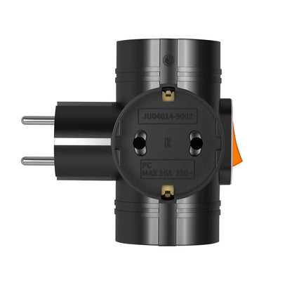 3-Way EU Plug Adapter - 250V 16A Power Socket Extender for Home & Travel