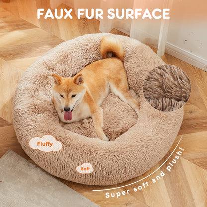 Calming Plush Dog Bed - Ultra-Soft Anti-Slip Washable Pet Bed for Dogs