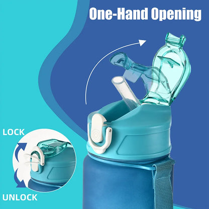 Motivational 750ml Sports Water Bottle with Time Marker & Leak-Proof Straw