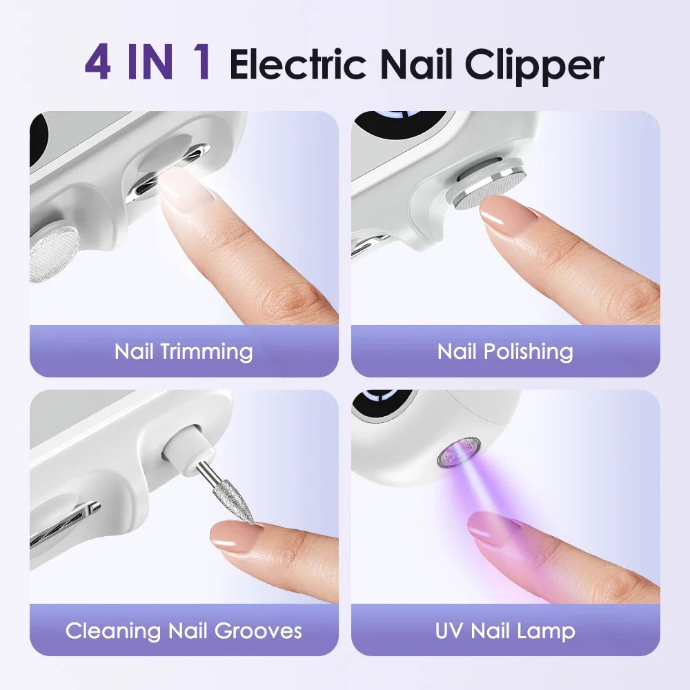 4-in-1 Electric Nail Clipper with UV Lamp and Precision Polisher - 5