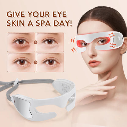 3D LED Red Light Eye Massager with Vibration for Dark Circles & Fatigue Relief