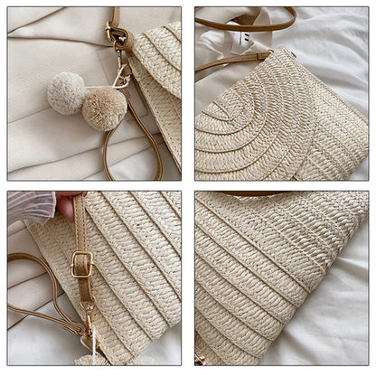 Luxury Woven Summer Straw Clutch