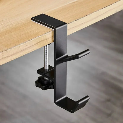 Universal Aluminum Desk Hook: Headphone Stand & Portable Bag Hanger