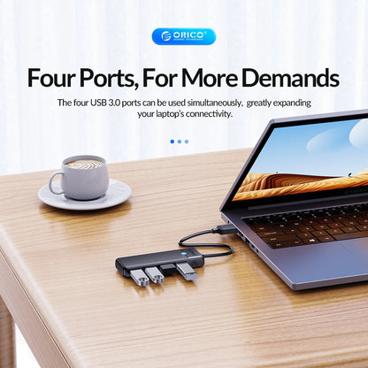 4-Port USB 3.0 Type-C Hub - Ultra-Slim High-Speed Data Expansion Adapter