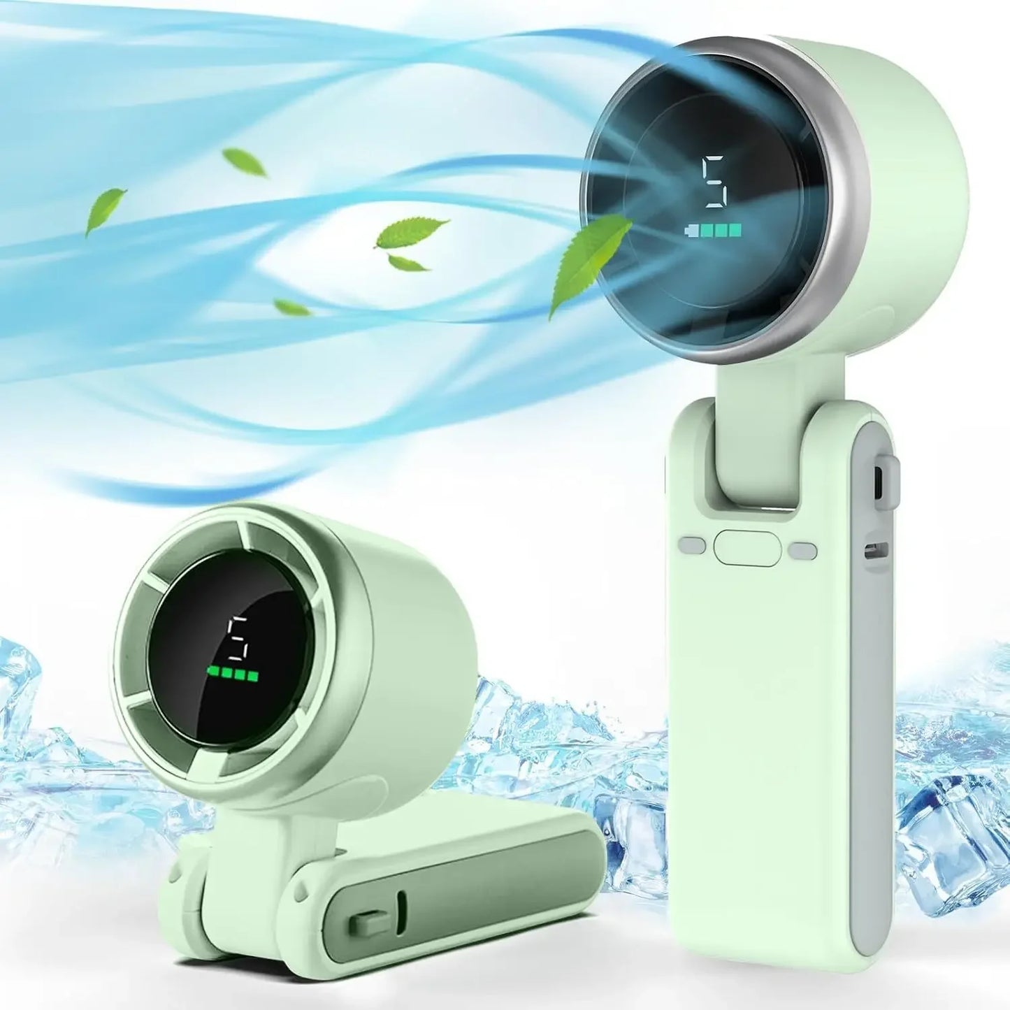 3-in-1 Rechargeable Mini Fan | 5-Speed Foldable Handheld Fan