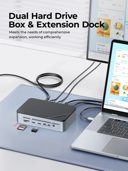 10-in-1 USB-C Docking Station with M.2 NVMe SSD & 3.5" HDD Enclosure
