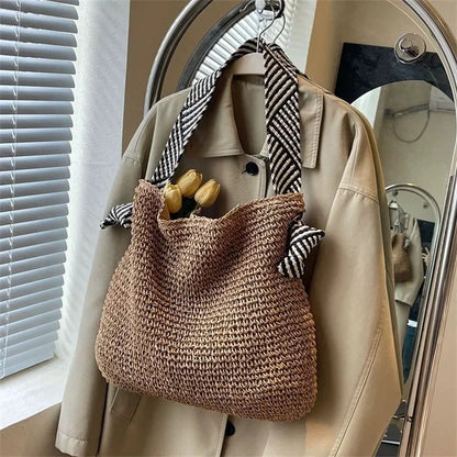 Luxury Woven Straw Beach Tote