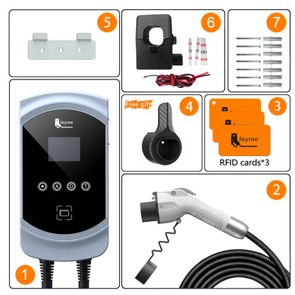 Smart EV Charging Station 7kW-22kW with App Control & Dynamic Load Balancing