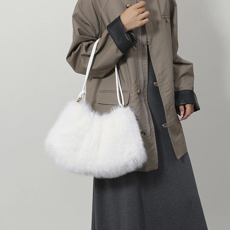 Luxury Plush Winter Bucket Bag