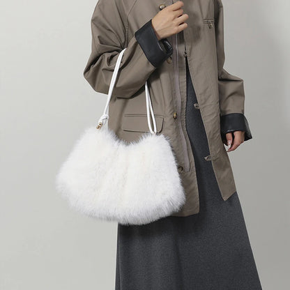Luxury Plush Winter Bucket Bag