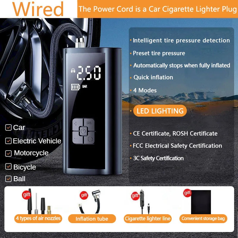 150PSI Portable Tire Inflator & Air Pump - 32