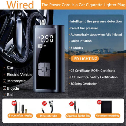 150PSI Portable Tire Inflator & Air Pump