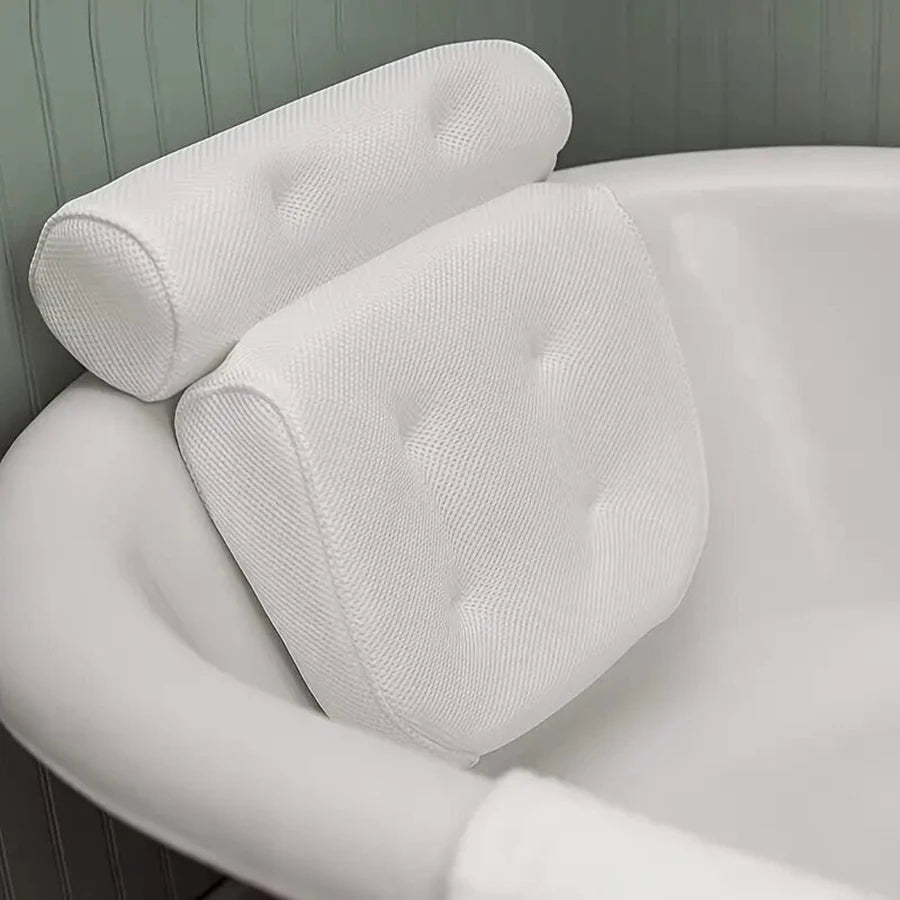 Ergonomic Bath Pillow - Spa Bathtub Cushion for Neck & Back Support with Suction Cups - 2
