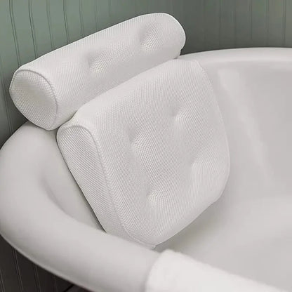 Ergonomic Bath Pillow - Spa Bathtub Cushion for Neck & Back Support with Suction Cups