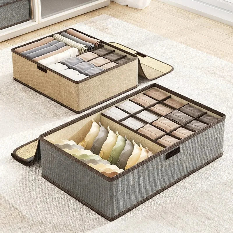 Foldable 3-in-1 Drawer Organizer for Underwear & Socks - 1