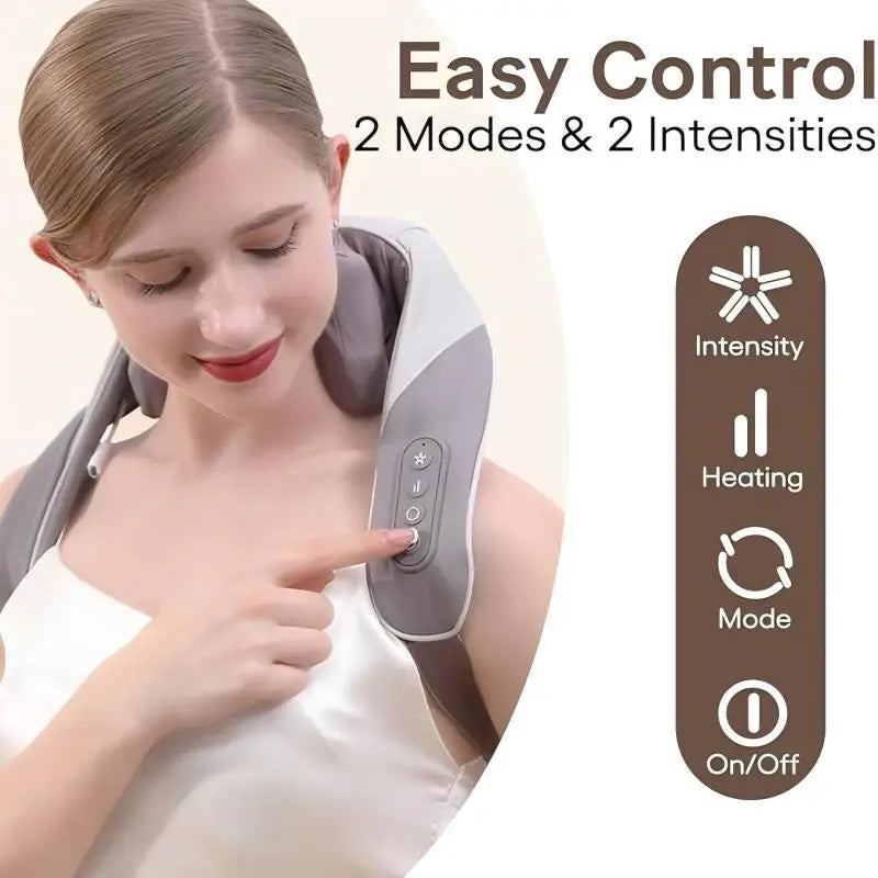Wireless 6D Deep Tissue Neck & Shoulder Kneading Massager with Heat - 3