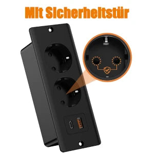 German Standard Dual Socket with PD 20W USB-C & 2.4A USB Fast Charging
