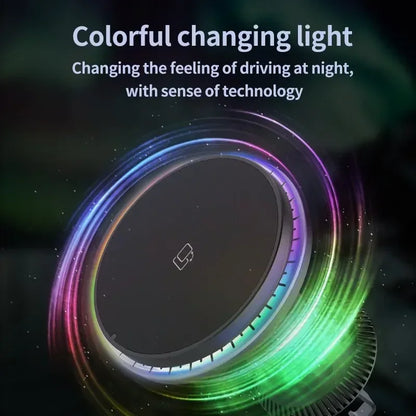 Magnetic Wireless Car Charger for iPhone 15/14/13/12 with RGB LED Light