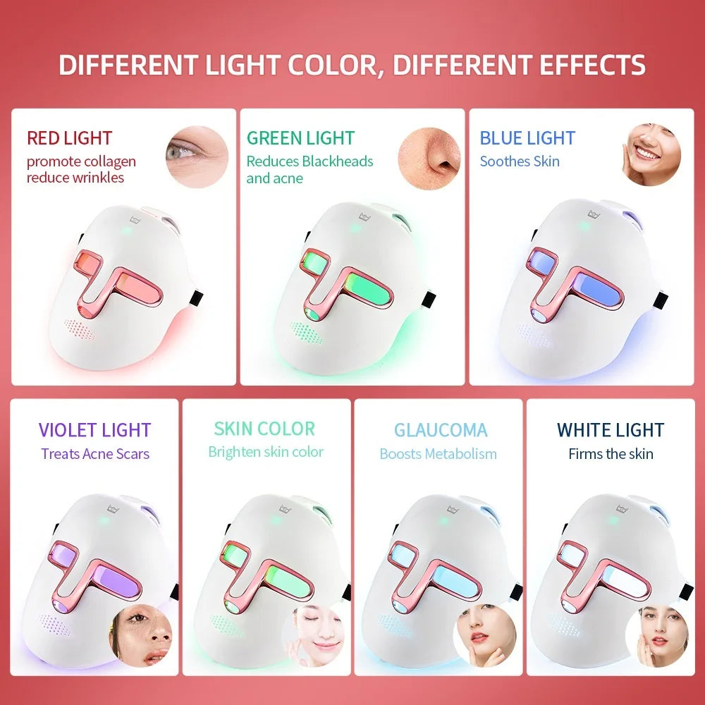 7 Color LED Face & Neck Mask - Anti-Aging Light Therapy