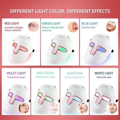 7 Color LED Face & Neck Mask - Anti-Aging Light Therapy