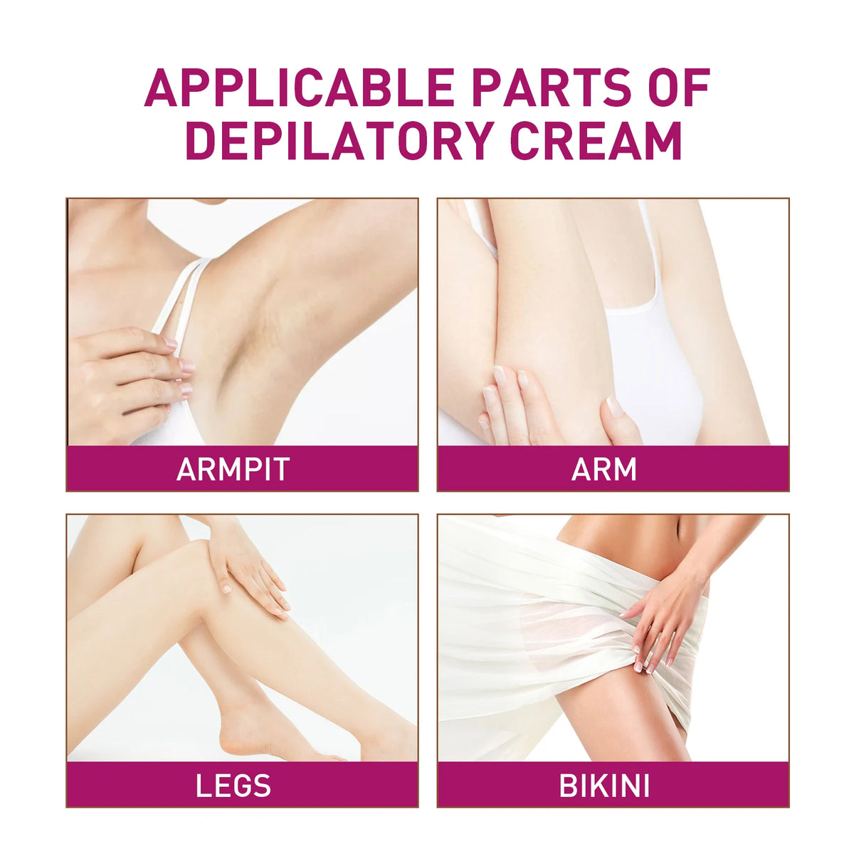 Painless Hair Removal Cream for Men & Women - Fast-Acting Gentle Depilatory