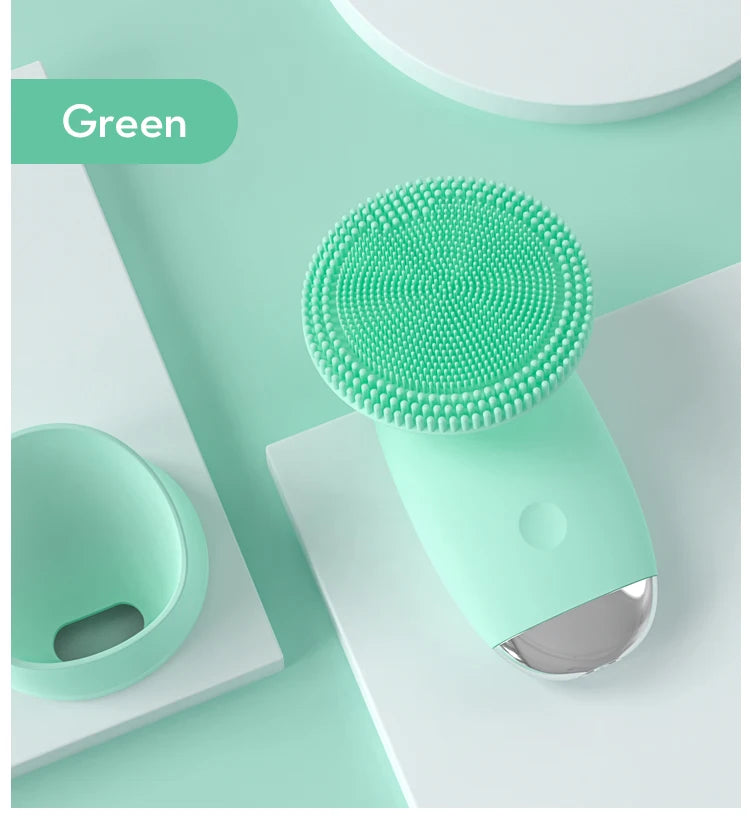 Sonic Electric Silicone Facial Cleansing Brush – Waterproof Skin Exfoliator