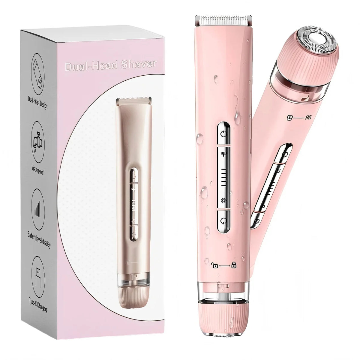 2-in-1 Waterproof Electric Bikini Trimmer & Body Shaver for Women
