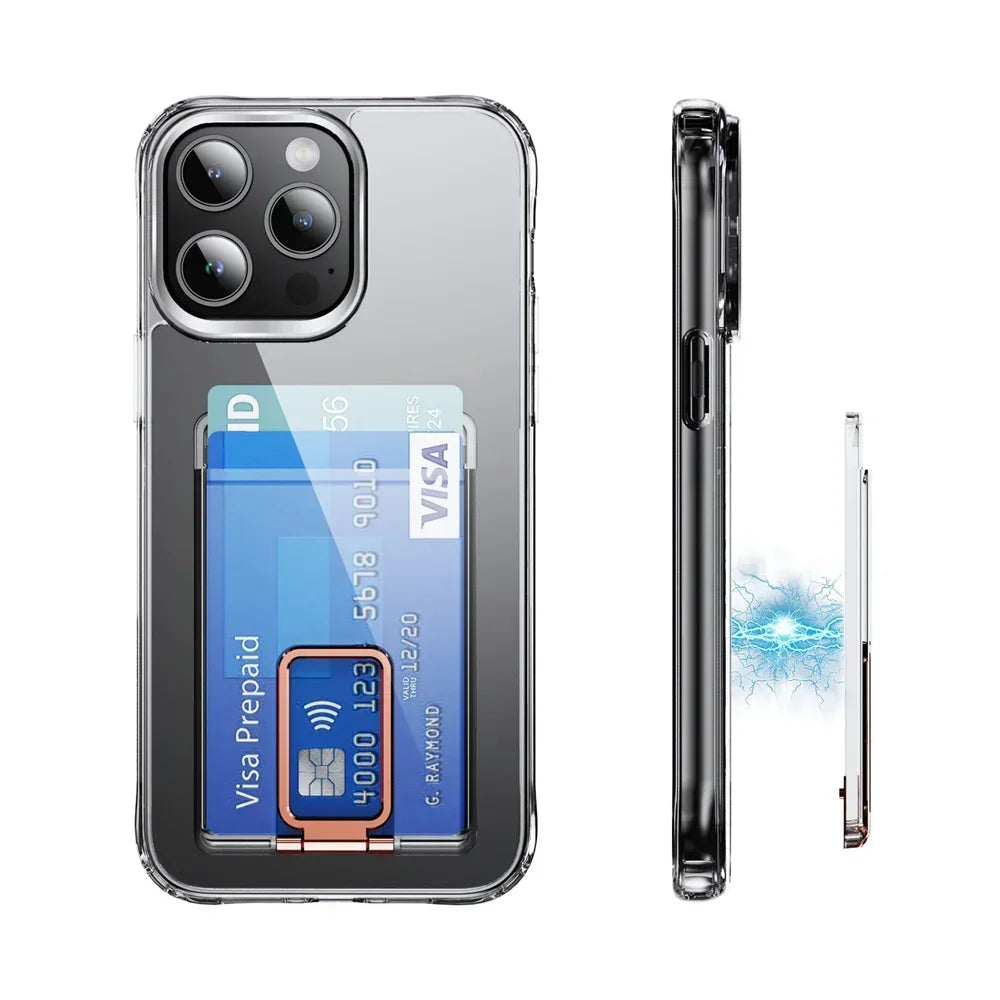 Magnetic Magsafe Card Holder & Stand for iPhone 16 15 14 13 12 Pro Max