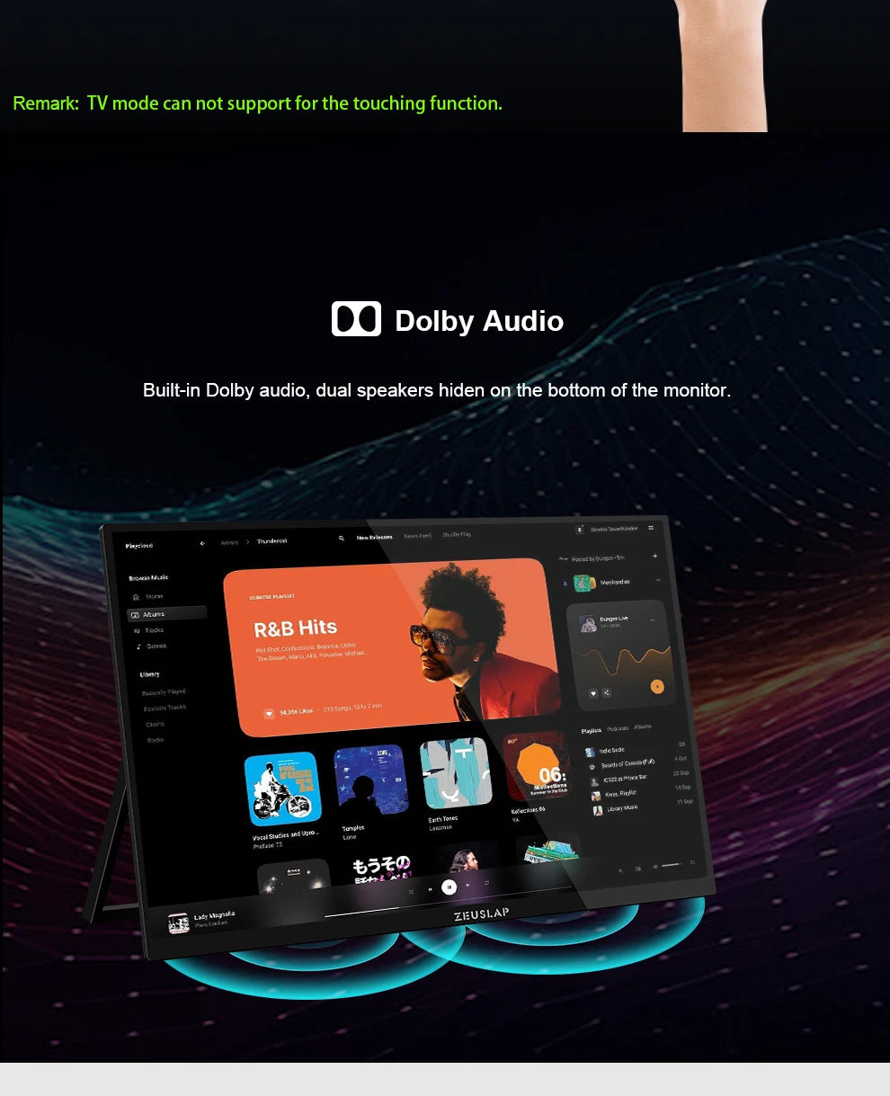 18.5" Smart Portable Touch Monitor with Google TV & Built-in Streaming