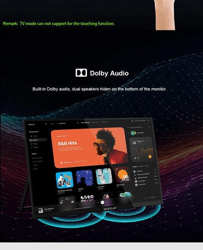 18.5" Smart Portable Touch Monitor with Google TV & Built-in Streaming