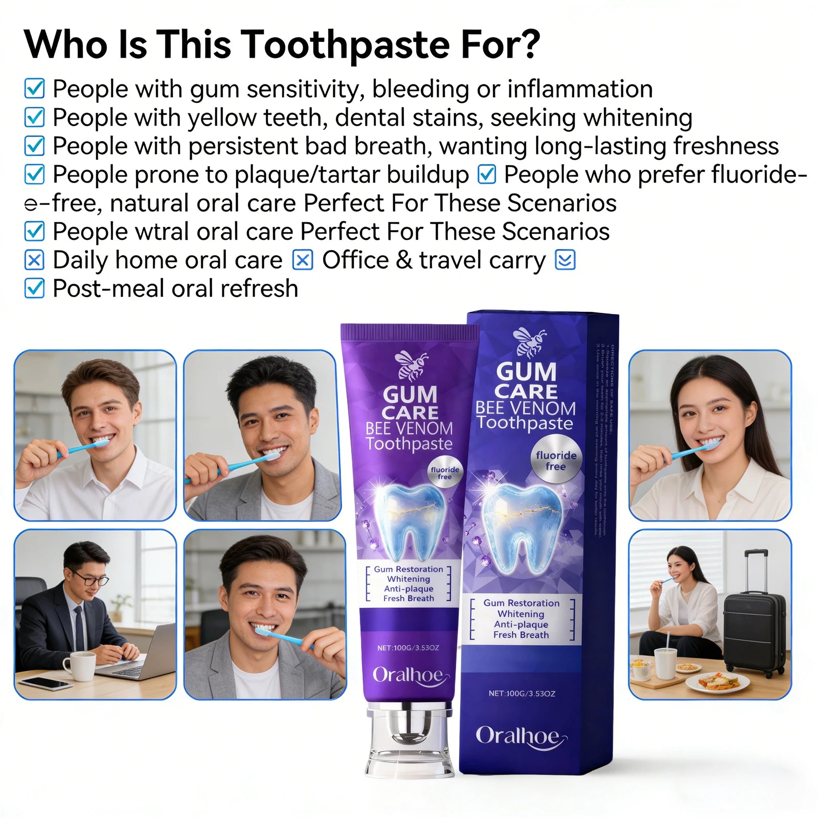 Bee Venom Gum Care Toothpaste for Teeth Whitening and Enamel Repair - 1