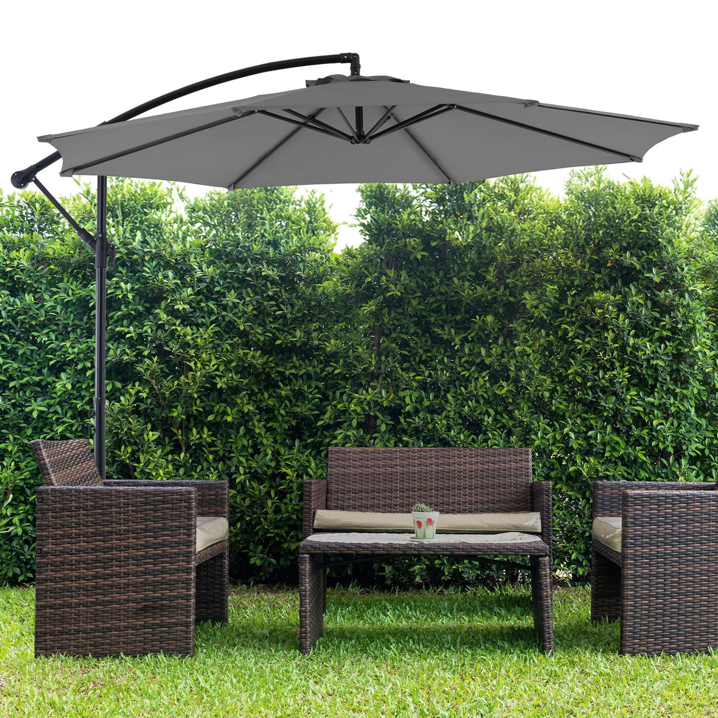 10ft Cantilever Patio Umbrella - Outdoor UV-Resistant Offset Shade