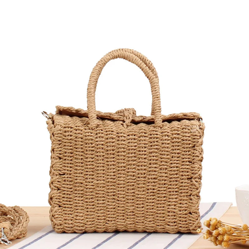 Luxury Woven Straw Beach Tote