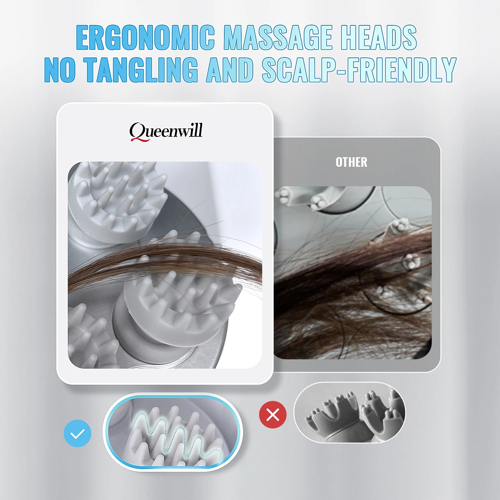 Electric Scalp & Body Massager - Portable Waterproof Deep Tissue Kneading Tool - 11