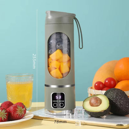 Portable 12-Blade Fruit Juicer Blender - 450ml USB Rechargeable Ice Crusher
