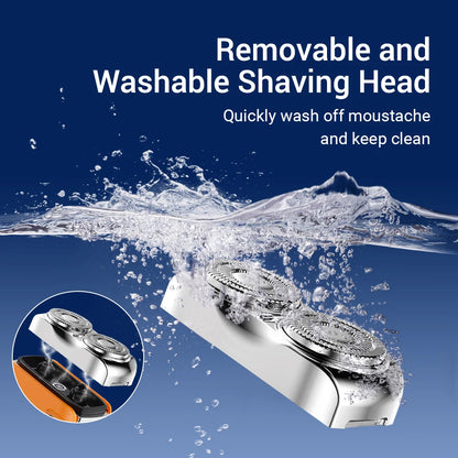 Portable Mini Electric Shaver with Digital Display & USB Rechargeable