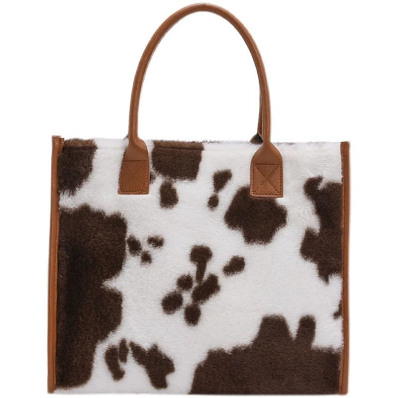 Luxury Fluffy Animal Print Tote