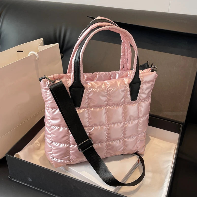 Luxury Quilted Puffy Tote Bag