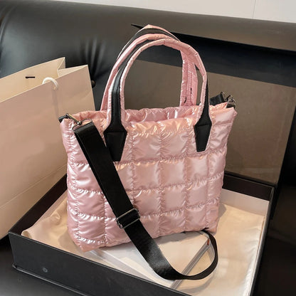 Luxury Quilted Puffy Tote Bag