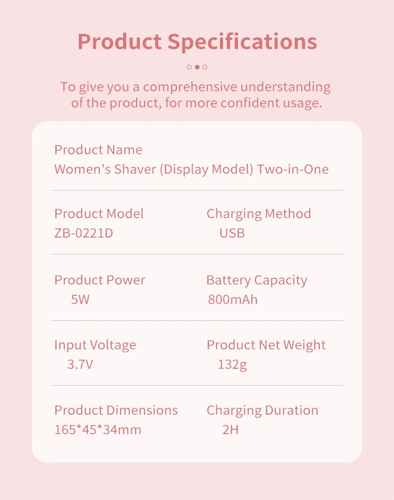 2-in-1 Women’s Electric Shaver & Painless Body Hair Remover