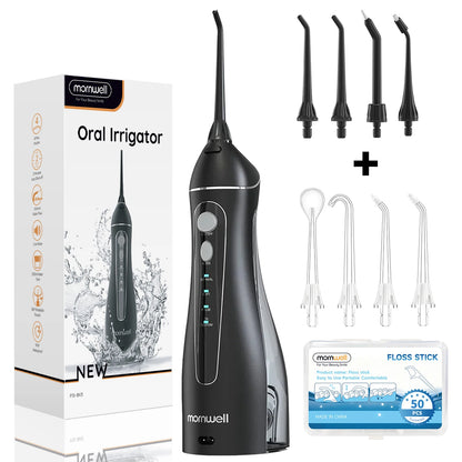 Portable Cordless Water Flosser - Rechargeable Oral Irrigator with 4 Cleaning Modes