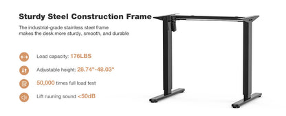 63" Electric Standing Desk - Ergonomic Adjustable Sit-Stand Office Table