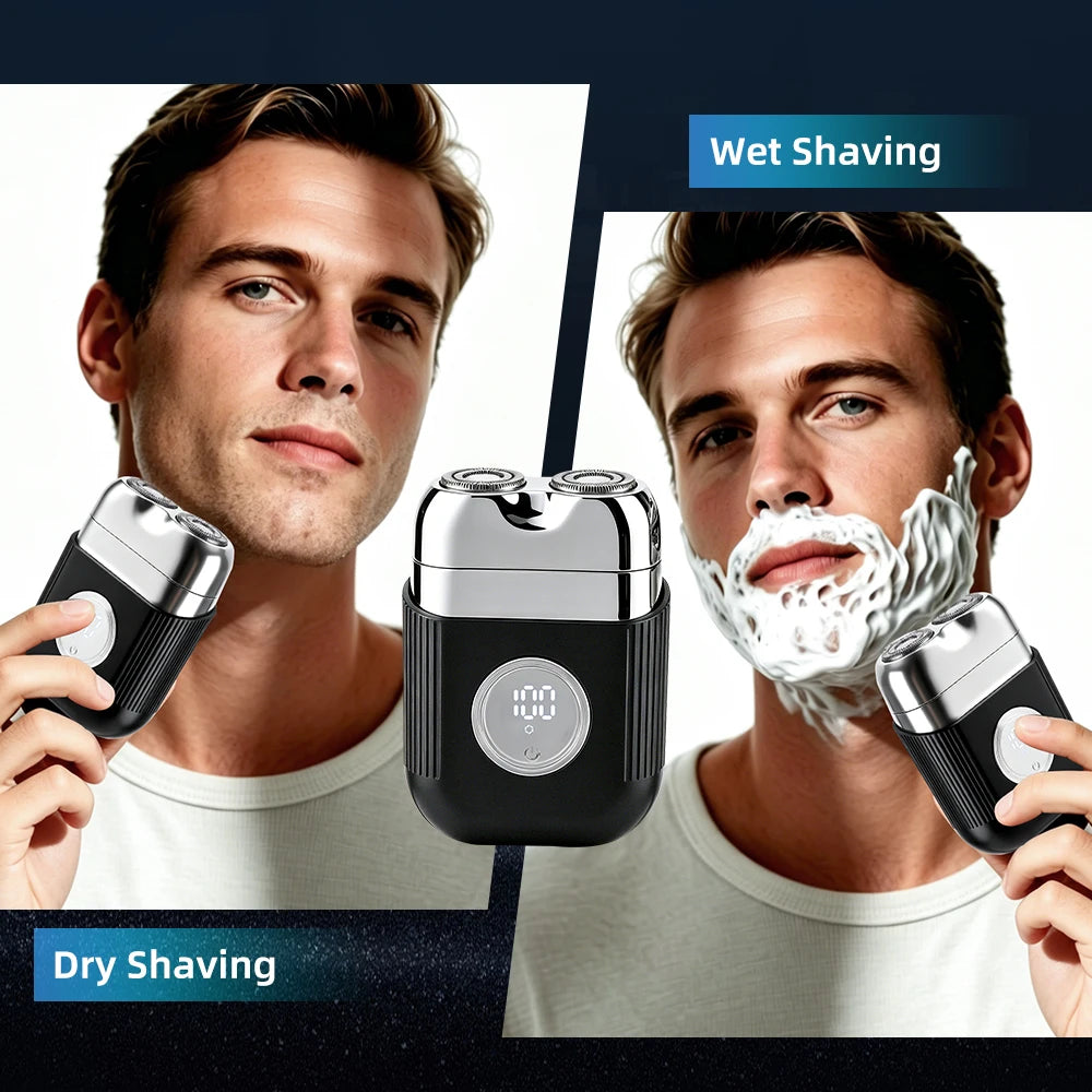 Portable Electric Foil Shaver - Waterproof Wet & Dry Beard Trimmer for Men
